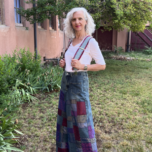 Upcycled patchwork jeans