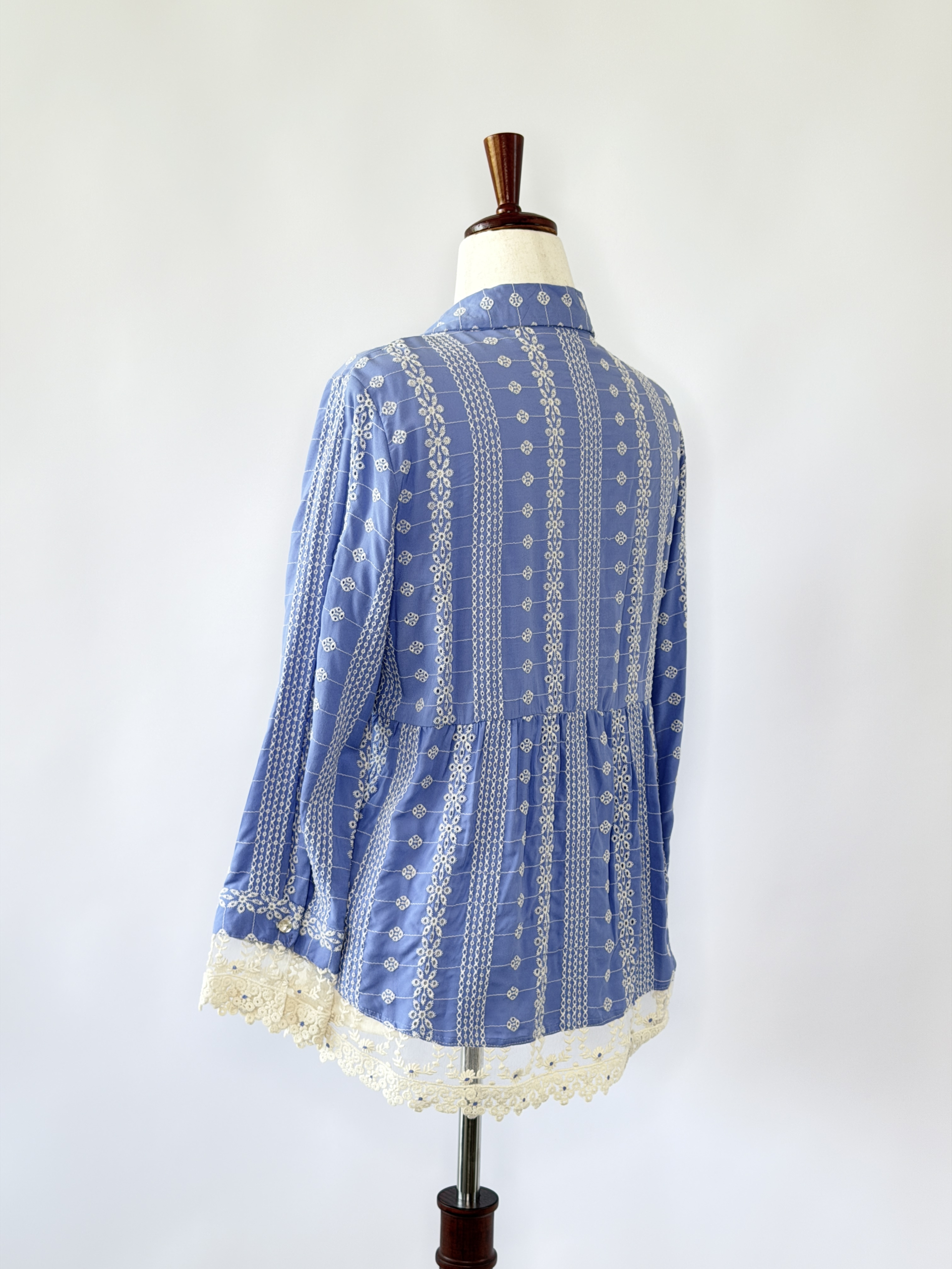 Upcycled embroidered eyelet top - Image 2