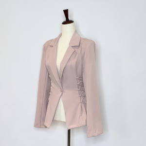 Soft pink lace up side jacket