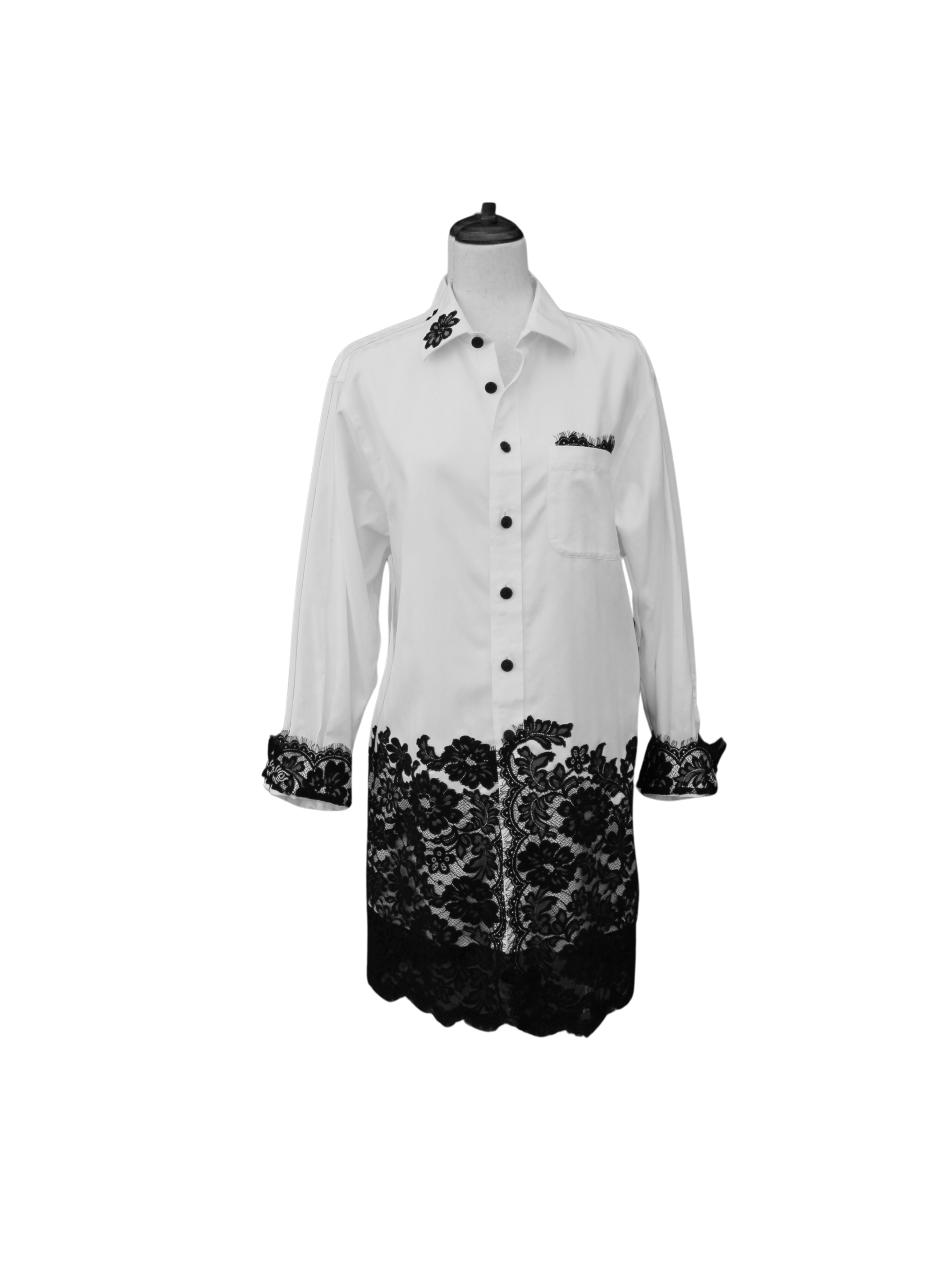 Upcycled Lace up Back Shirt - Image 4