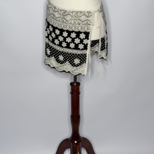 Printed lace pattern micro wrap skirt